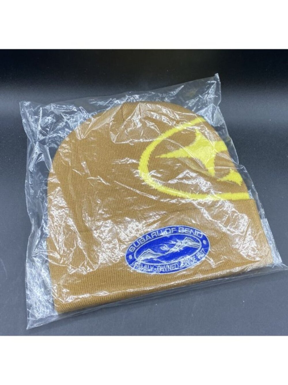 Subaru Of Bend Central Oregon Beanie Hat Tan & Yellow NEW